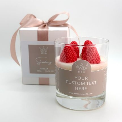 Strawberry Message Candle Scented  With Vanilla